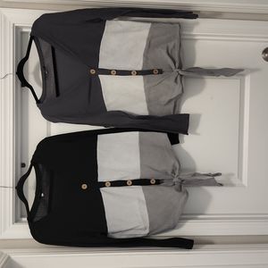2 for 1 deal Multi colored sweaters black gray and charcoal and gray